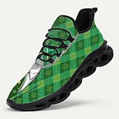  Baskets pour hommes pour la Saint-Patrick – motif trèfle vert et losanges amusant, légères, idéales pour les célébrations et les fêtes.