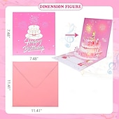 tanie Dekoracyjne światła-kartki urodzinowe fajerwerki wyskakujące ciasto dmuchane światło i muzyka kartka urodzinowa prezenty dla kobiet mężczyzn mamy dzieci