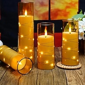 voordelige Decoratieve lichten-Kaars Zonder koorden Kerstmis Eenvoudig Modern AA-batterijen aangedreven 5 stuks