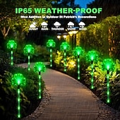 cheap Landscape Lights-St. Patrick's Day Irish 1-to-6 Outdoor Solar Waterproof Shamrock Stake Lights with Green LED, Garden Yard Pathway, Lawn, Festival Party Holiday Decoration, Glow-in-the-Dark