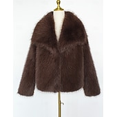 preiswerte Pelzschals-Kunstpelz-Umhänge Damenumhang Elegant Langarm Kunstpelz Hochzeit Schals Mit Unifarbe Für Party Herbst