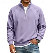 economico Felpe di base-Per uomo Maglia Felpa con cappuccio Felpa con zip corta Rosso bordeaux Nero Verde chiaro Verde militare Blu marino Colletto Mao Semplice Patchwork Casuale Quotidiano Sport &amp; Outdoor Streetwear Cool