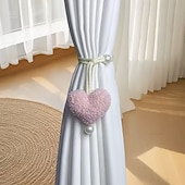 levne Event &amp; Party Supplies-1/2 ks 3D plyšové korálkové závěsy ve tvaru srdce, dekorace na zavazování, síťka proti hmyzu, spona z lana