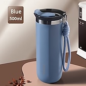 abordables Verres et tasses-Mug isotherme en acier inoxydable de 350 ml et 500 ml – étanche, réutilisable et avec couvercle, convient aux boissons chaudes et froides, cadeau idéal pour hommes et femmes, cadeau parfait pour les