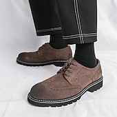 Χαμηλού Κόστους Μπρογκ παπούτσια-Ανδρικά καφέ σουέτ μπρογκ παπούτσια, άνετα και μοντέρνα, ευέλικτα υποδήματα για casual και ημιεπίσημες εκδηλώσεις