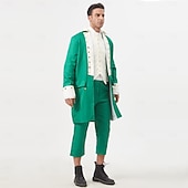  250-jähriges Jubiläum USA Rokoko Barock Outfits langarm George Washington Alexander Hamilton Kolonial Kostüm Herren Karneval Unabhängigkeitstag 4. Juli Erwachsene Mantel Hose Kragen