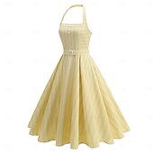 cheap Dresses-1950s Retro Vintage Midi Swing Dress Flare Dress Sleeveless Striped Fit &amp; Flare Fancy Dress Women's Carnival Valentine's Day Casual Homecoming Retro Theme Party Adults' Dress Spring &amp; Summer