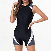 abordables Rash Guards de Una Pieza-Mujer Camiseta Protección Solar Surf Traje de baño Una pieza Retazos Cerrar Protección UV Alta elasticidad Sin Mangas Bañadores Surf Buceo Submarinismo Verano