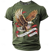 billiga Patriotiska 250 T-shirts-4 juli 2026 250:e minnesdagen Herr 3D Print USA-flagga Rund hals Kort ärm T-shirt Dagligt Street