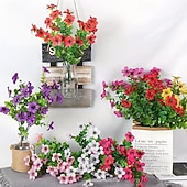 abordables Sztuczne kwiaty-10 Bundles Artificial Flowers Fake Plants - Fake Flowers Outdoor Artificial Plants Flowers Eucalyptus Leaves DIY Wedding Garden Porch Window Box Pot Planters Decor Room Decor Home Decor Valentine's Day