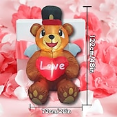 זול אורות נוף-קישוט מתנפח ליום האהבה בגודל 1.2 מטר עם אורות לד, דובי מחזיק לב, מסיבה פנימית/חיצונית, חתונה, הצעת נישואין, מדשאה, חצר, אביזרי אווירת חג