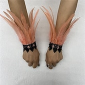 abordables Accesorios-Carnaval 2026 Accesorios de Samba del Carnaval de Río Muñequeras de Plumas Negras con Encaje - Pulseras Elegantes para Fiestas Gatsby Disfraz de Festival de Brasil