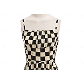 economico Vestiti-Anni 1950 Retrò Vintage Rockabilly Midi Vestito Abito Swing Vestito Svasato Canotta A quadri Aderente &amp; Svasato Costume Per donna Carnevale San Valentino Casuale Ritorno a casa Festa a tema retrò