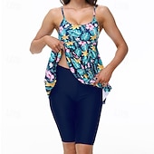 levne Surfovací tankiny a bikiny-Dámské Plavky 2 ks Tropický vzhled Ultra lehký (UL) Elastický Bez rukávů Plavky Surfování Šnorchlování Léto