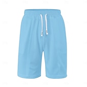 baratos Calções Estilo Casual-Homens Waffle Calção Shorts de verão Shorts de praia Com Cordão Cintura elástica Côr Sólida Conforto Comprimento do joelho Diário Ao ar livre Streetwear Férias Moda Azul Marinha Cáqui Micro-Elástica