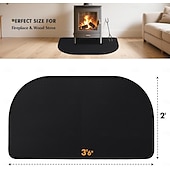  tappeto per camino, 2' x 3'6'' x 0.06'' tappeti per camino resistenti al fuoco, in fibra di vetro e con fondo antiscivolo, tappeti per camino resistenti al fuoco, cuscinetti per camino per stufa a