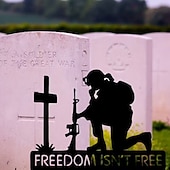  Allgemeine Soldatensilhouette, kniende Soldatenstatue, Gartendekoration, Schilder zum Unabhängigkeitstag, Gartenkunst für Rasen und Garten, Dekoration für Zuhause