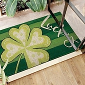 billige Dørmatter-Dørmatte til St. Patricks dag, irsk firkløverdesign, gulvmatte til inngangsparti, festlig grønt kløverdørteppe til St. Patricks dag-feiring.