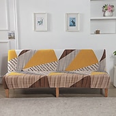 abordables Couverture du canapé Futon-Housse de canapé-lit extensible en tissu imprimé, disponible en 3 tailles différentes, housse de canapé sans accoudoirs, housse de banc élastique, protection décorative pour le Nouvel An, décoration