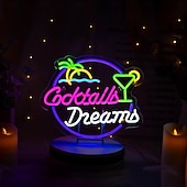 voordelige Decoratieve lichten-bar papegaai kokosboom cocktail led neon lichtreclame dimbaar usb voeding voor wanddecoratie hawaï zwembad tiki bar feest binnen slaapkamer woonkamer eetkamer mancave decoratie cadeau