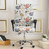 preiswerte Esszimmerstuhl-Abdeckung-Bürostuhlbezug, Hockerbezug, geometrisch bedruckter Polyester-Überzug, Stretch-Stuhlschutzbezug für Homeoffice und Wohnzimmer