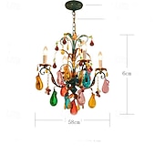 billige Stearinlysdesign-4-Light 6-Light 58 cm Hengende lanternedesign Anheng Lys Metall Glass Malte overflater Moderne 110-120V 220-240V