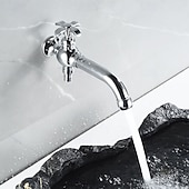 Недорогие Смесители для раковины в ванной-Ванная раковина кран - Вращающийся Хром Монтаж на стену Одной ручкой одно отверстиеBath Taps