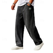 baratos Perna Reta-Homens Calças Esportivas Calças Calças de Veludo Calça de moletom de perna reta Com Cordão Bolsos Cintura elástica Tecido Conforto Macio Diário Ao ar livre Feriado Moda Estilo Clássico Preto Azul