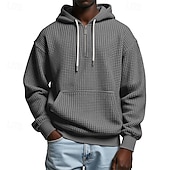 abordables sweats à capuche basiques pour hommes-Homme Sweat à capuche Sweat à capuche gaufré Violet Gris Clair À capuche Uni Poche kangourou Texturé Occasionnel Quotidien Sport &amp; Loisir Streetwear Frais Vêtements de sport Printemps &amp; Automne
