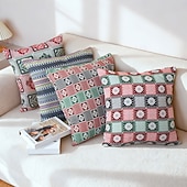 billiga Kasta kuddar, skär och omslag-modern minimalistisk kudde, färgglatt rutigt kuddfodral för sovrum, vardagsrum, soffa, dekorativt örngott, snygg heminredningsdetalj