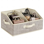 abordables Rangement et organisation-1 grand organisateur mural avec poignées - panier de rangement en tissu à structure ajourée pour vêtements, serviettes, couvertures, portefeuilles et chapeaux - design classique et peu encombrant pour