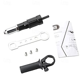 abordables Abrazaderas y alicates-Adaptador de pistola remachadora eléctrica de grado profesional, accesorio de remaches para taladro eléctrico inalámbrico con 4 cabezales de remache de 2,4 mm, 3,2 mm y 4,0 mm, herramienta de