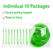  Green Wigs 10 PCS Green Hair Extensions Curly Wavy Synthetic Hairpieces Clip in Rainbow Neon Party Highlights Colorful Hair Accessories for Girls Women 17 Inch