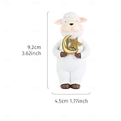 cheap Ramadan &amp; Eid-Ramadan Sheep Figurine, Black &amp; White Resin Sheep Holding Moon &amp; Star, Hand-Painted Decorative Ornament for Eid al-Fitr, Eid al-Adha, Ramadan Home Décor, Gift for Family &amp; Celebration