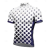 preiswerte Radtrikot Herren-Herren Radtrikot Grafik Geometrisch Farbverlauf Kurzarm Fahhrad T-Shirt Oberteil mit 3 Gesäßtaschen UV-beständig Schnelltrocknend Frontreißverschluss Reflektierende Streifen Sport Schwarz Marinenblau