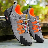 billiga Vardagssneakers-Herrskor i grå och orange, lätta löpar- och friluftsskor, perfekta för fitness, löpning och vardagskläder, bekväma och snygga skor