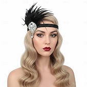 preiswerte Zubehör und mehr-Retro Vintage Goldene Zwanziger 1920er Flapper-Stirnband Der große Gatsby Flapper-Mädchen Kostüm Damen Halloween Karneval Maskerade Karneval Erwachsene Stirnband Ganzjahres