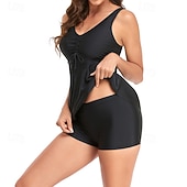 Χαμηλού Κόστους Surfing Tankinis και Bikinis-Γυναικεία Μαγιό Τανκίνι Δύο Κομμάτι Μαγιό Φλοράλ Τροπικό Έλεγχος κοιλιάς Ελαστικό Αμάνικο Μαγιό Σέρφινγκ Παραλία Διακοπές Καλοκαίρι