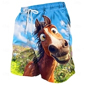 preiswerte Tiere &amp; Vögel-Herren Cartoon Zebra Esel Badehosen Badeshorts Boardshorts Mittlere Taille Lustig Hawaiianisch Strandurlaub Seitentaschen Netzfutter Elastischer Kordelzug in der Taille Designer Bekleidung