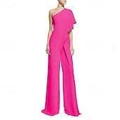 preiswerte Overall-Damen Normal Overall Elegant Einfarbig Ärmellos Ein-Schulter Patchwork Party Normale Passform Schwarz Weiß Rosa Sommer