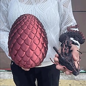 cheap Easter-Large 3D Printed Dragon with Easter Egg,Big Articulated Dragon Fidget Home Decor, Desk Pet, Christmas Birthday Gift