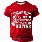  Homens Guitarra Gíria engraçada Camiseta Manga Curta Camiseta Impressão 3D Gola Redonda Camisa Moda Diário Diário Rua Azul Vermelho Verão Primavera Roupa S M L XL XXL XXXL