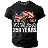  4 juli 2026 250:e minnesdagen mäns 3D tryck amerikansk flagga crew neck kort ärm t-shirt daglig street