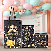 billige Bursdag-Overraskelseshoppeske bursdagsgaveeske med penger og konfetti - morsomt pop-up-design, svart med gulldetaljer, perfekt til bursdag eller spesielle anledninger, gaveeske til feiring