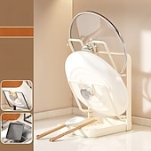 olcso Konyhai tárolás-konyhai edényfedő tárolóállvány, edényfedő vágódeszka tartó kivehető csepptálcával, helytakarékos konyhai edényfedő szervező állvány pultra