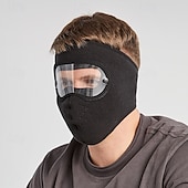 abordables chauffage et refroidissement-Masque d'hiver chaud en polaire, coupe-vent, unisexe, avec protection des oreilles et visière intégrale, cagoule coupe-vent pour la moto et le ski
