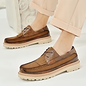 economico Scarpe Casual con Lacci-mocassini da uomo in pelle color cuoio, scarpe da sposa slip-on alla moda per gli sposi, perfette per eventi nuziali casual e semi-formali, calzature formali comode ed eleganti