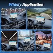 billige Lagringsstativ-2-i-1 360° roterbar biltelefonholder med parkeringsnummerplate - sammenleggbar, justerbar sklisikker base, dashbord-/nakkestøttefeste, kompatibel med de fleste kjøretøy, biltelefonholder, biltilbehør