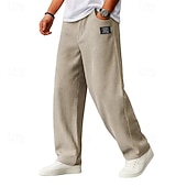 baratos Perna Reta-Homens Calças Esportivas Calças Calças de Veludo Calça de moletom de perna reta Com Cordão Bolsos Cintura elástica Tecido Conforto Macio Diário Ao ar livre Feriado Moda Estilo Clássico Preto Azul