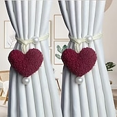 levne Event &amp; Party Supplies-1/2 ks 3D plyšové korálkové závěsy ve tvaru srdce, dekorace na zavazování, síťka proti hmyzu, spona z lana